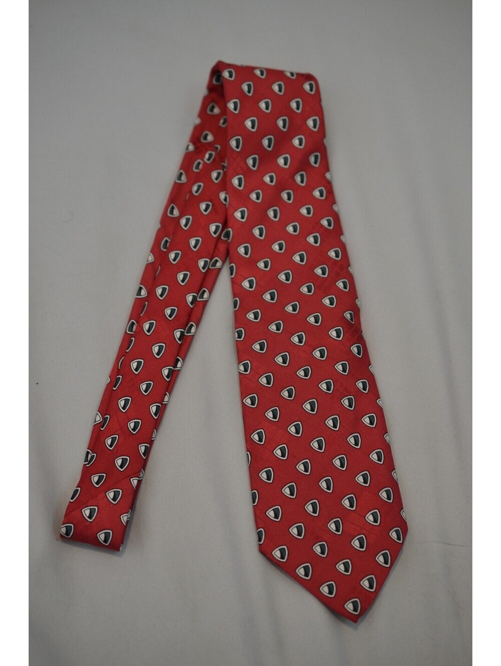 Vintage Polo Ralph Lauren Neiman Marcus Tie Red Geometric Silk Necktie